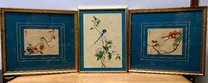 lot 47 image: 3 Framed Vintage Oriental Artworks