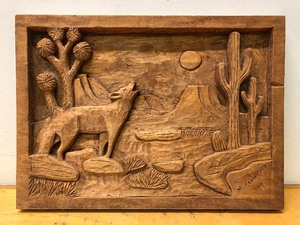 lot 52 image: Great Looking Deep Relief Wood Carved Arizona Carving - Signed M. Kammerer