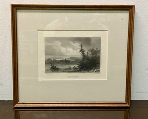 lot 56 image: Early Antique Steel Engraving Circa 1830-1850 - Itasca Lake