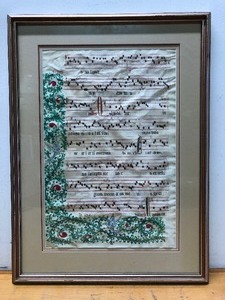 lot 59 image: Early Framed Hand Painted Music on Vellum 
