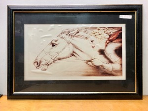 lot 68 image: Nicely Framed Deco Louis Icart Print - Woman on Horse