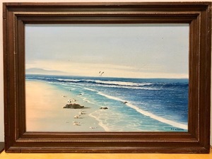 lot 75 image: Excellent Large Oil on Canvas Beach Scene Painting by C.C. Waterman
