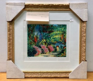 lot 83 image: Ornately Framed Signed Numbered&nbspColor Serigraph by Yuval Wolfson - Azalea Garden