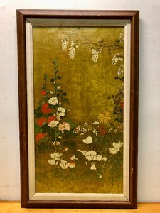 lot 87 image: Large Vintage Framed Original Oil on Canvas Oriental Floral Painting