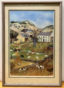 lot 89 image: Framed Signed Numbered American Folk Art Lithograph by Will Moses - Little Boy Blue