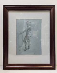 lot 94 image: Framed Signed Original Nude Study Drawing by MN Artist Charles Gilbert Kapsner
