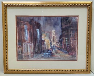 lot 106 image: Very Nice Framed Signed Numbered Impressionist Street Scene