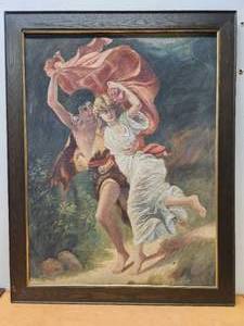 lot 110 image: Fantastic LARGE Antique Oil on Canvas Painting - After Piere Auguste Cot