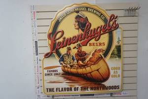 lot 1 image: metal Leinenkugels beer sign