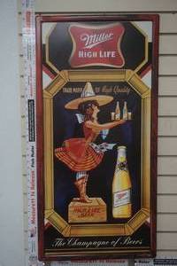 lot 3 image: Miller High Life metal sign