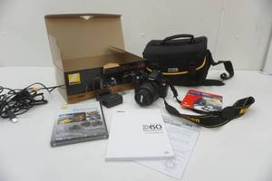 lot 59 image: Nikon D60 camera, 18-55 VR kit