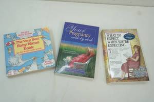 lot 74 image: Expectant mother books, What to expect when youre expecting