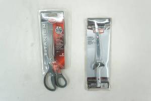 lot 116 image: New titanium shears and Rapala knife blade