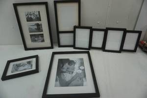 lot 137 image: Black picture frame lot with matts