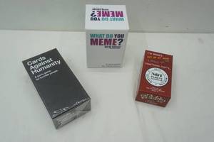 lot 139 image: New Cards Against Humanity game, Meme game and Not Parent Approved game