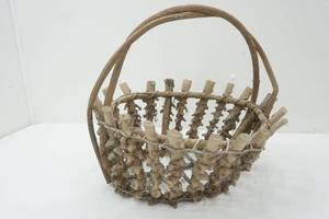 lot 201 image: primitive wood woven basket