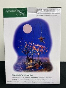 lot 5 image: Dept 56 Village Animated Up, Up & Away Witch