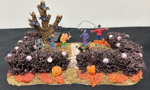 lot 48 image: Lemax Spooky Town Collection Ghouls Night Out - Lighted Spooky Front Yard