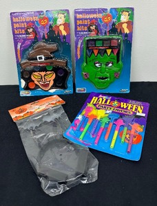 lot 80 image: New Halloween Paint Kits, Party Favors and Bat Motif Headband
