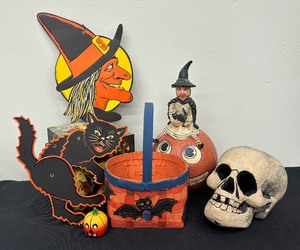 lot 62 image: Halloween Goodies including Vintage Decorations