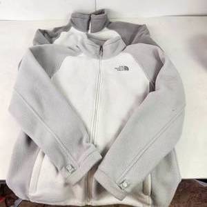 Lot Of Two Womens GrayWhite Fleece Jackets Size M And Size L
