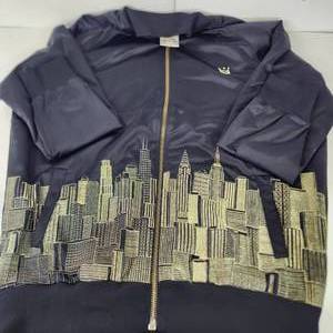 Mens 4XL Black Lightweight Jacket PNB Gold Skyline