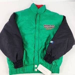 Childs Size M Bobby Labonte Nylon Jacket GreenBlackRed New Interstate Battery