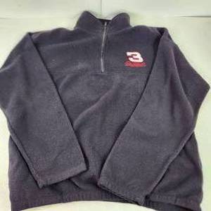 Mens Pullover 34 Zip Black Fleece Jacket NASCAR #3 Dale Earnhardt Size XL