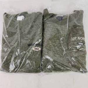 Lot Of Two New Green Pull Over Sweatshirts Logos  Up North MN And Minnesota USA Size Large