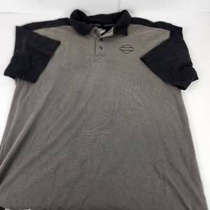 Mens Harley Davidson GreenBlack Polo Shirt Size XL