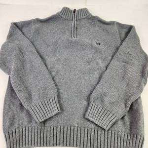 Mens Gray Chaps Sweater 14 Zip