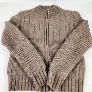 Mens Catrina All Wool Brown Sweater Full Zipper Size Medium