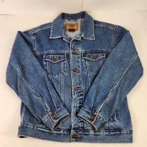 Mens Jean Jacket Route 66 Size Small Pockets Button Close