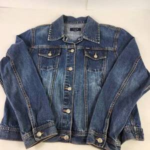 Womens IZOD Jean Jacket Button Front Pockets Size XL