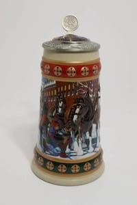 lot 159 image: Budweiser Holiday Stein Collection