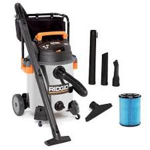 RIDGID 16 Gallon 6.5 Peak HP Stainless Steel Shop Vac Wet Dry Vacuum with Fine Dust Filter, Hose and Accessory Attachments  Customer Return See Pictures