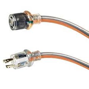 RIDGID 25 ft. 104 Heavy Duty Outdoor L14-30 Amp Generator Extension Cord with Lighted End, OrangeGrey   Customer Return See Pictures