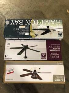 Lot of  Assorted Ceiling Lighting Fans Various Models and Conditions   Customer Return See Pictures