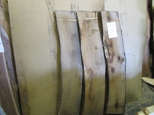 Three Butternut Slabs, Matched Set,...