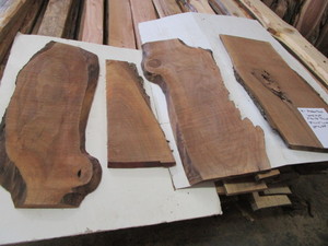 Four Assorted Walnut Slabs, 24 to ...