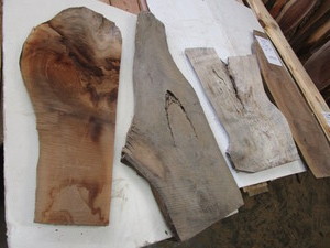 Four Walnut Slabs, 1 to 1-12 Thi...
