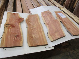 Four Matched Cedar Slabs, 32 Long...