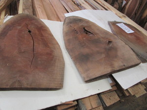 Three Walnut Matched Ovals, 1-14 ...