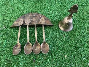 lot 51 image: ND Centennial Spoons & Bell