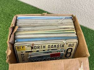lot 72 image: Box of License Plates