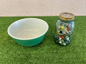 lot 79 image: Pyrex & Glass Marbles