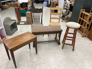 lot 174 image: Benches, Stool, Chairs