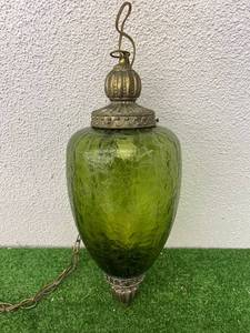 lot 185 image: Green Glass Light Fixture