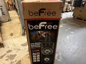 lot 18 image: beFree Sound Bluetooth 10 Subwoofer Bluetooth Portable Party Speaker with 2 Wireless Microphones