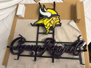 lot 72 image: Crown RoyalMinnesota Vikings Themed LED Sign
